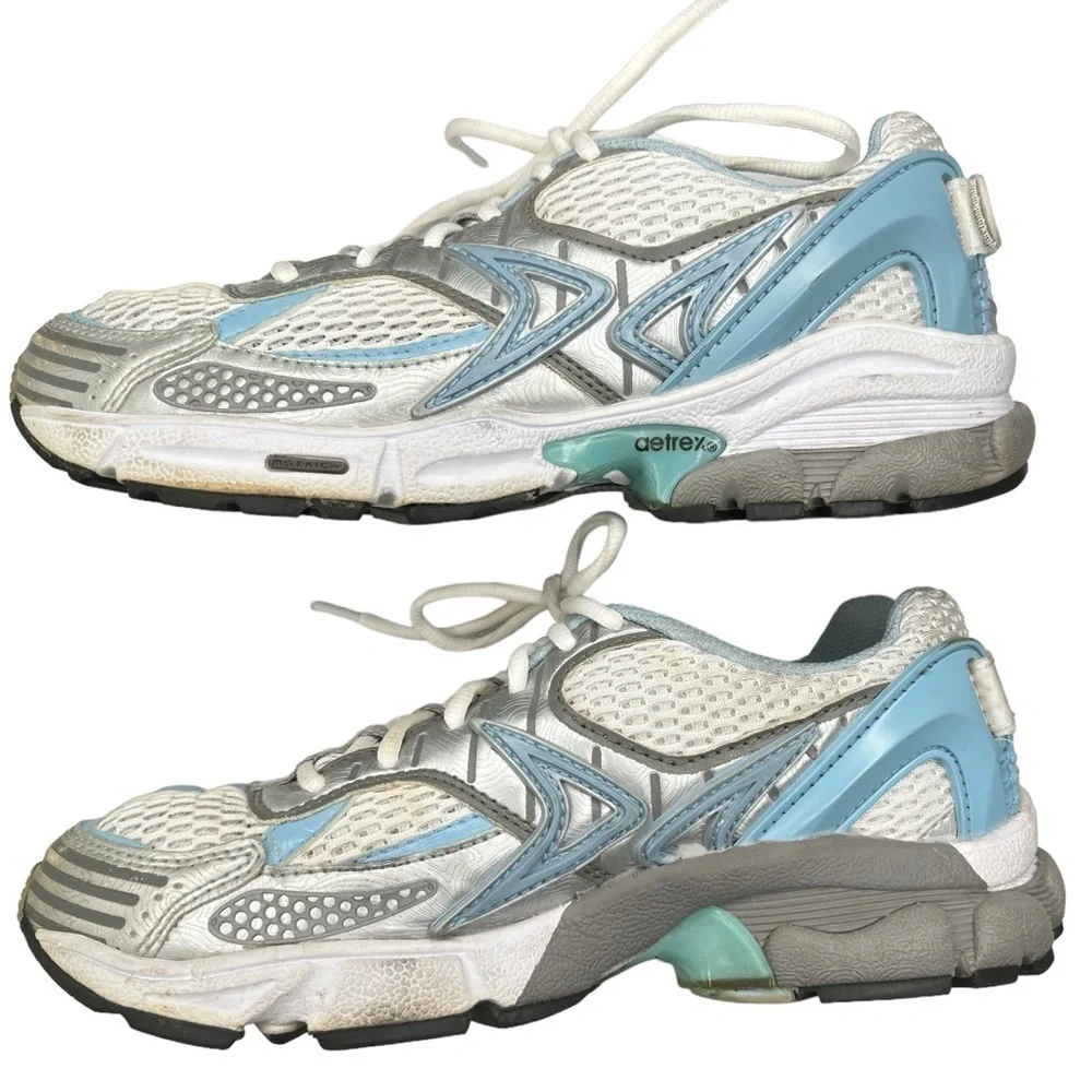 Aetrex Womens Athletic Shoe White Q562 Lace Up Sz 8.5 Sneaker Adjustable Fit EUC